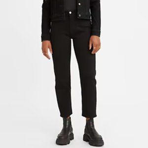 Levi's Wedgie Straight Fit Vintage Inspired Cheeky Black Denim Jeans